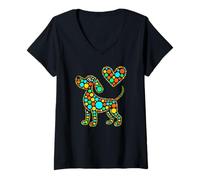 Mujer Lindo Dot Day Dog Adopte Dogs Squad Rescue Mom Canine Amante Camiseta Cuello V