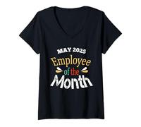 Mujer Lindo Empleado Del Mes Mayo 2025 Hombres Mujeres Camiseta Cuello V