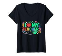 Mujer Lindo enseña a amar e Inspirar a Hombres y Mujeres profesoras Camiseta Cuello V