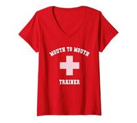 Mujer Lindo Entrenador de boca a boca Especialista Besties Viaje Camiseta Cuello V