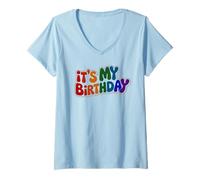 Mujer Lindo, es mi cumpleaños, niño, niña, Candy Crew Dude, Surprise 3rd Camiseta Cuello V