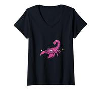 Mujer Lindo Escorpión del Zodiaco Escorpio - Adorable Animal de astrología Camiseta Cuello V