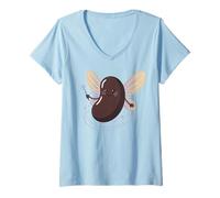 Mujer Lindo Hada Madrina Amante de Frijoles Kawaii Humor Vegano Camiseta Cuello V