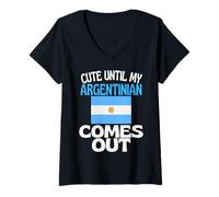 Mujer Lindo hasta Que mi Argentino Sale Divertido Argentina Camiseta Cuello V