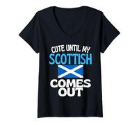 Mujer Lindo hasta Que mi escocés Sale Divertido Escocia Camiseta Cuello V