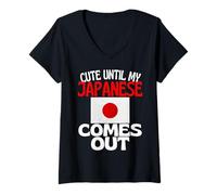 Mujer Lindo hasta Que mi japonés Sale Divertido Japón Camiseta Cuello V