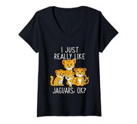 Mujer Lindo Jaguar Lover Mujer Wildcat Niños Jaguar Camiseta Cuello V
