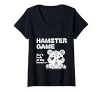 Mujer Lindo juego de hámster para niñas, mujeres y niños, divertidas cosas kawaii Camiseta Cuello V