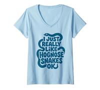 Mujer Lindo Me Gustan Realmente Las Serpientes Hognose Ok Camiseta Cuello V