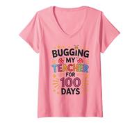 Mujer Lindo molestando a mis Profesores de Ciencias 100 días Girls My Jam Camiseta Cuello V