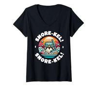 Mujer Lindo observador de Aves y halcón peregrino Camiseta Cuello V