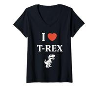 Mujer Lindo pequeño Tyrannosaurus dinosaurio i love t-rex Camiseta Cuello V