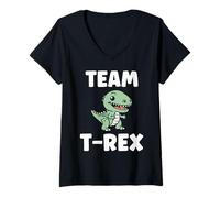 Mujer Lindo pequeño Tyrannosaurus dinosaurio Team t-rex Camiseta Cuello V