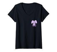 Mujer Lindo pero maldito conejito gótico pastel kawaii espeluznante lindo Camiseta Cuello V