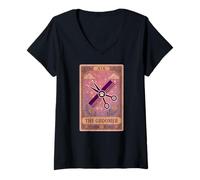 Mujer Lindo perro Catro Groomer Colorido Pata impresión Camiseta Cuello V