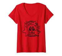 Mujer Lindo Perro Perro Chucho de los años 90 bajo Cola Estrellada Camiseta Cuello V