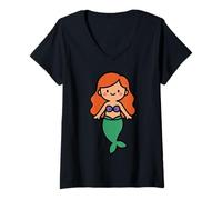 Mujer Lindo Personaje de fantasía del océano Sirena - Princesa mítica del mar Camiseta Cuello V