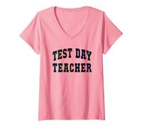 Mujer Lindo Profesor del día de Prueba probando Que Todo está Bien Stem Camiseta Cuello V