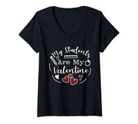 Mujer Lindo Profesor, mis Alumnos me robaron el corazón, Amor, Cita de San Valentín Camiseta Cuello V
