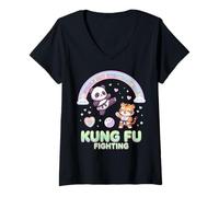 Mujer Lindo Seguramente no Todos Estaban peleando Kung Fu Camiseta Cuello V