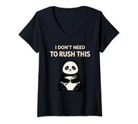 Mujer Lindo Sleepy Panda, recuperación del Agotamiento, Alivio del estrés, día de Descanso Camiseta Cuello V