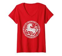 Mujer Lindo Unicornio 2026 AÑO del Caballo Zodiaco Chica Fortuna Pony Camiseta Cuello V