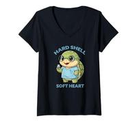 Mujer Lindo y Divertido Juego de Palabras de Tortuga de Enfermera Kawaii con Forma de corazón Suave Camiseta Cuello V
