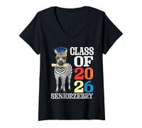 Mujer Lindo Zebra SeniorZebry Class del día de graduación de 2026 Camiseta Cuello V