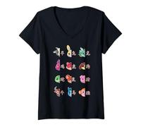 Mujer Lindo Zodiaco Animales Lindo Kawaii Año Nuevo Chino Camiseta Cuello V
