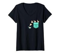 Mujer Lindos Patos bebé Saltar Agua natación niños Pato Camiseta Cuello V