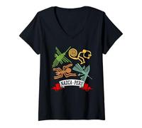 Mujer Líneas de Nazca Perú Arte Misterio Geoglifo Antiguo Perú Camiseta Cuello V