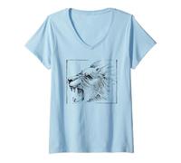 Mujer Lion Face Graphic Leaders African Pride of Lions para Hombre Camiseta Cuello V
