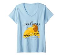 Mujer Lion King Standing Over A Rock Camiseta Cuello V