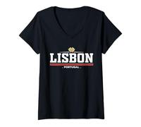 Mujer Lisbon Portugal Camiseta Cuello V