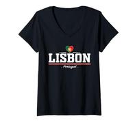 Mujer Lisbon Portugal Camiseta Cuello V