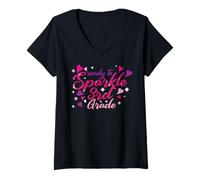 Mujer Listo para el maestro de regreso al tercer grado a la Camiseta Cuello V