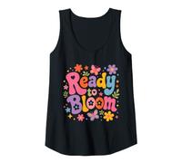 Mujer Listo para florecer Libros de Lectura Flores Mariposa Retro Camiseta sin Mangas