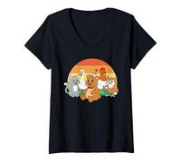 Mujer Little Bear Birthday Squad Y2K Animal Party Matching Retro Camiseta Cuello V