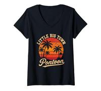 Mujer Little Big Town Pontón - Pontón Capitán Pontooning Navegación Camiseta Cuello V