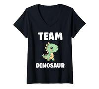 Mujer Little Dino Cute Funny Child Simple Team Dinosaur Camiseta Cuello V
