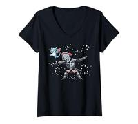 Mujer Little Dragon Knight Dab Cute para niños, niñas, Hombres y Mujeres Camiseta Cuello V