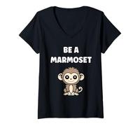 Mujer Little Marmosets Monkey Animals Funny be a Marmoset Camiseta Cuello V