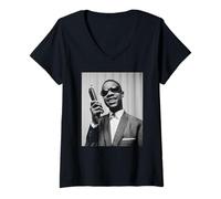 Mujer Little Stevie Wonder En 1963 Las yemas de los Dedos Camiseta Cuello V