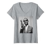 Mujer Little Stevie Wonder Fingertips en 1963 Camiseta Cuello V