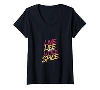 Mujer Live Life With A Little Spice Chef Culinary Passion ------ Camiseta Cuello V