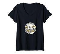 Mujer Live Lounge Loaf Cat Art, divertido diseño de gatos, humor para amantes de los gatos Camiseta Cuello V