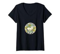 Mujer Live Lounge Loaf Cat Art, divertido diseño de gatos, humor para amantes de los gatos Camiseta Cuello V