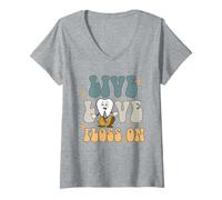 Mujer Live Love Floss On Dental Hygienist Camiseta Cuello V