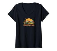 Mujer Living in Mid Century Bliss MCM House Design Camiseta Cuello V