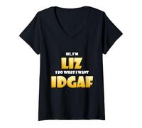 Mujer Liz Joke Idgaf Meme Funny Halloween Decorations Elizabeth Camiseta Cuello V